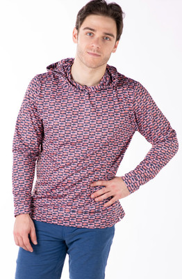 Saltwater Long Island Men Stars & Stripers Performance Hoodie UPF 50 Sun Shirt L