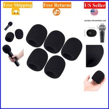 5 Pack Foam Mic Covers for Handheld Microphones, Black, 2.95x2.56 Inches