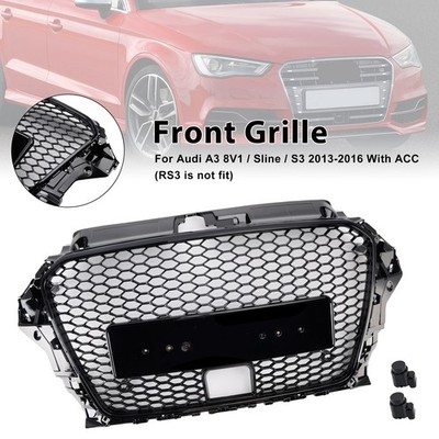 RS3 Style Front Bumper Grill Grille Für Audi A3 Sline S3 2013-2016 With ACC