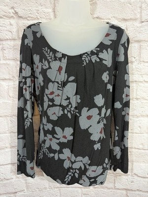Vintage Y2K 2000s Top Mesh Black Floral Goth Fairy Grunge Career Office XL