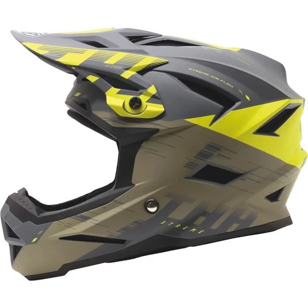 Шлем THH T-42 Xtreme BMX | черный/армейский зеленый/желтый - Изображение 3 из 4
