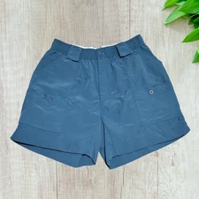 AFTCO Original Fishing Shorts Men Size 34 Blue 5.5” Inseam Nylon Made in USA