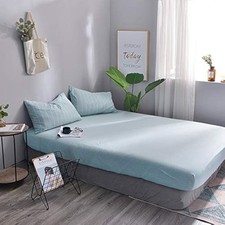 Household 100 Cotton Jersey Knit Fitted Sheet -Light Weight, Super Soft, Ext...