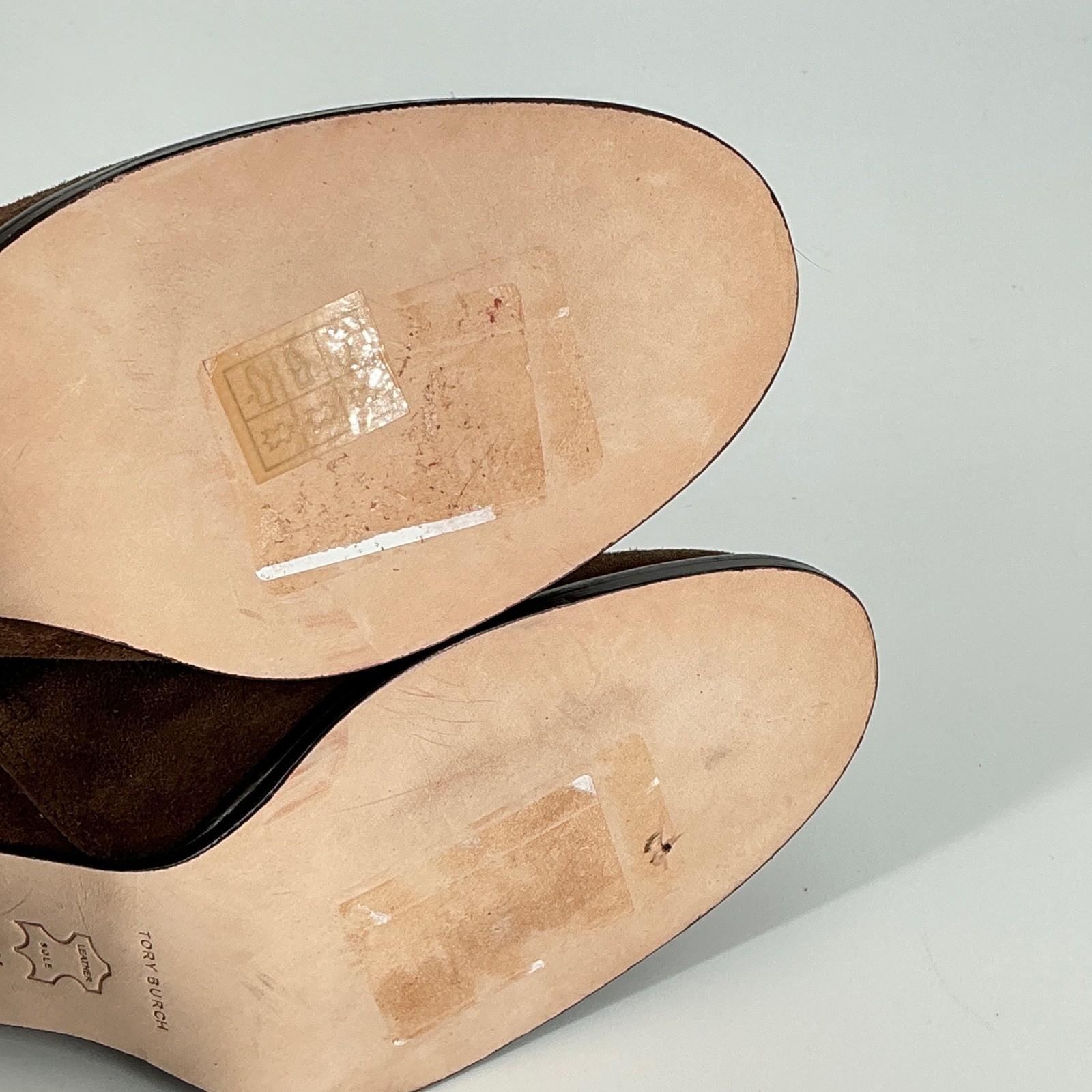 Tory Burch Size 6.5 Brown TURNLOCK HEELED Suede Ankle Boots NEW Gold Logo $500 thumbnail 12