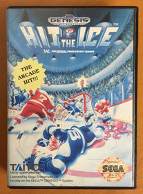 HIT THE ICE Sega Genesis CASE & GAME No Manual BOX Hockey TAITO Tested & WORKING