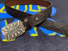 RRL Leather Belt Cabochon Western Studded SZ32