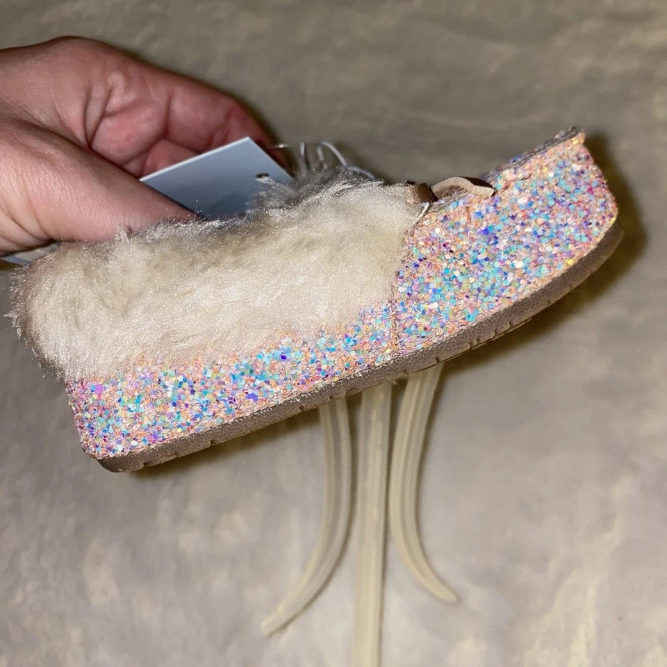 Zapatillas Mocasín Cat and Jack Rosa Brillo Lazo Sin Cordones Niño Pequeño Talla 5 ¡NUEVAS! Foto 4 de 4