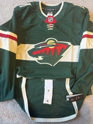 NWT MINNESOTA WILD HOME FANATICS AUTHENTIC PRO MIC FAP HOCKEY JERSEY SIZE 50