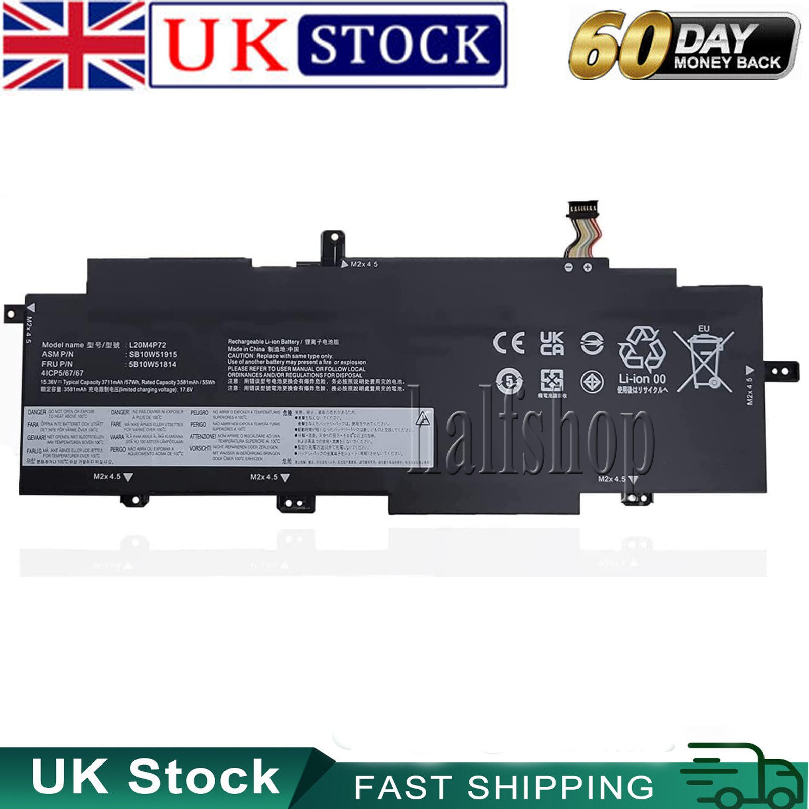 Battery L20M4P72 L20C4P72 for Lenovo ThinkPad T14s 2nd Gen Serie laptop L20D4P72