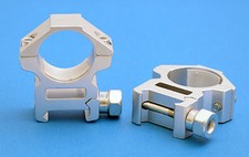 1inch 1" See Thru Weaver Medium HT Scope Rings 7/8" TM Silver Chrome