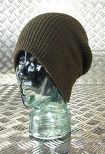 Army Green Knitted Beanie Hat / Watch Cap / Woolly hat - One size - NEW