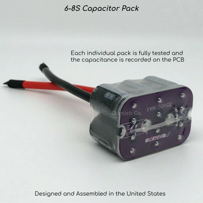 ATOMIC ESC Cap Pack 3-8S / 12,300uF Minimum / 35V / 8S Capable / Made in the USA - Image 2 of 4
