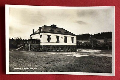 Foto AK GEYER im Erzgebirge um 1930 Turnhalle ( 72753