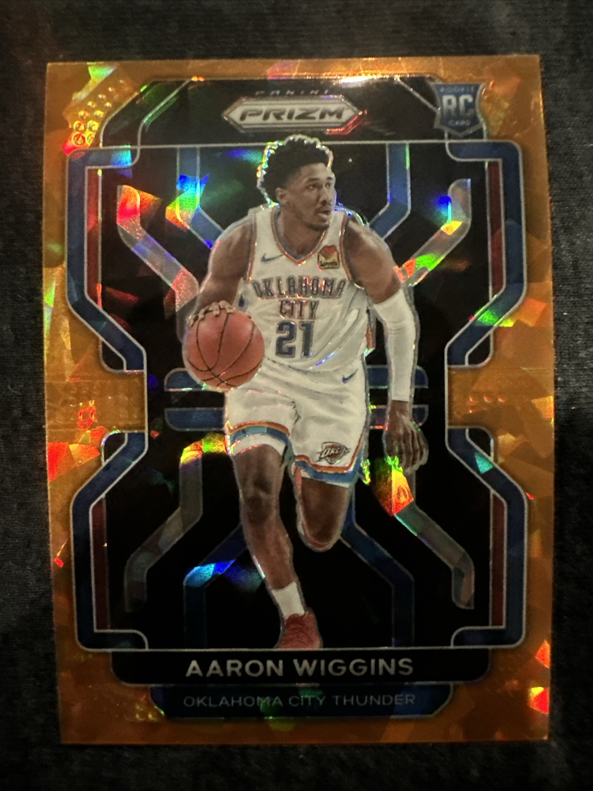 2021-22 Panini Prizm Orange Cracked Ice #286 Aaron Wiggins RC Rookie