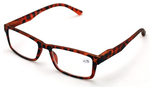 Herren rechteckige Leser weich matt Lesebrille Federscharnier gummiert schwarz - Bild 5 von 15