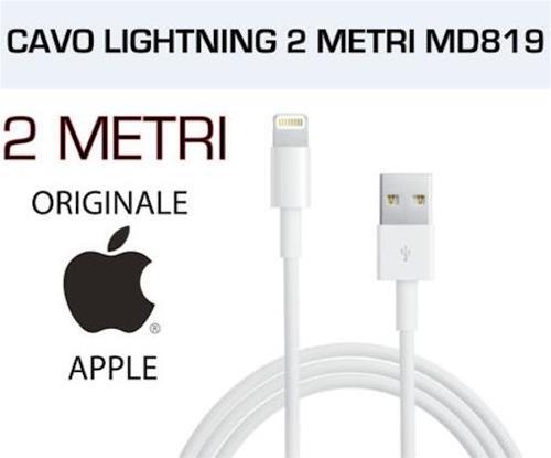 CAVO DA USB A LIGHTNING 2M BIANCO - PRODOTTO ORIGINALE APPLE