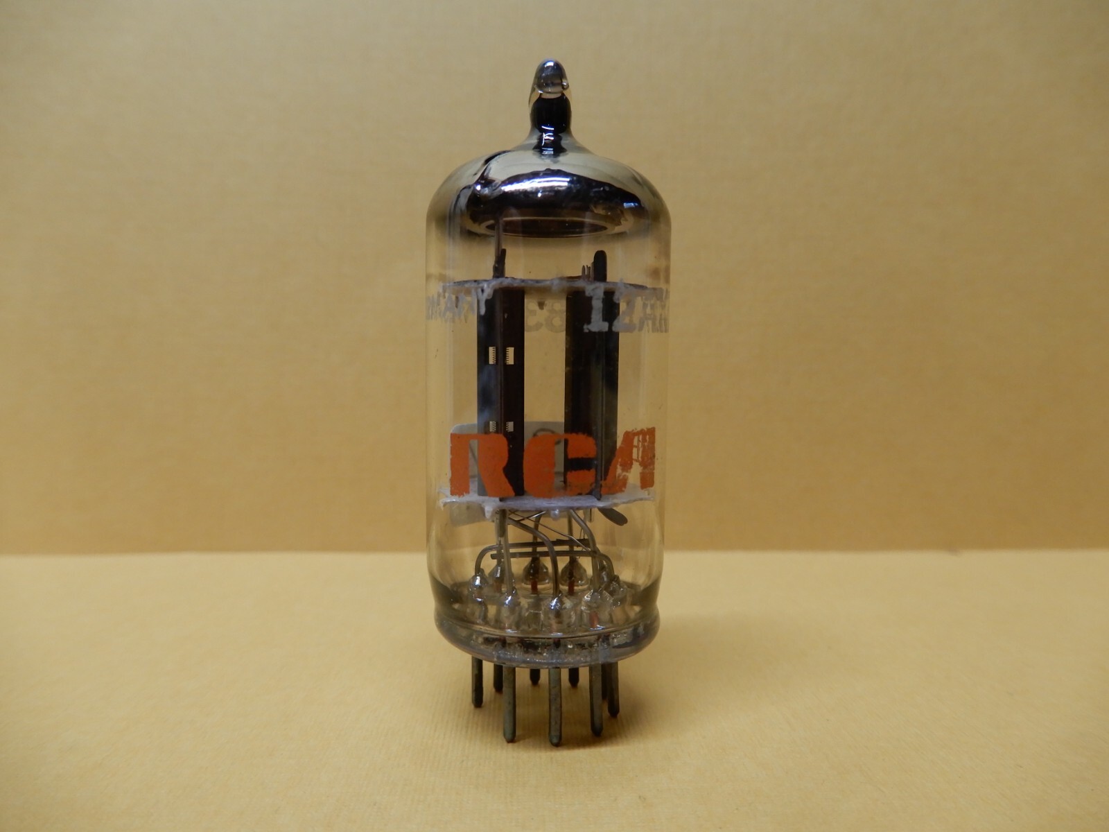 EI? Smooth Plate 12AX7A Vacuum Tube Labeled for RCA Tested 93/93% Gm 2A1 Theta9C
