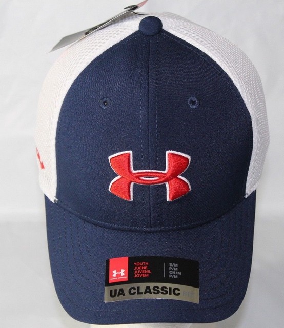 under armour red white and blue hat