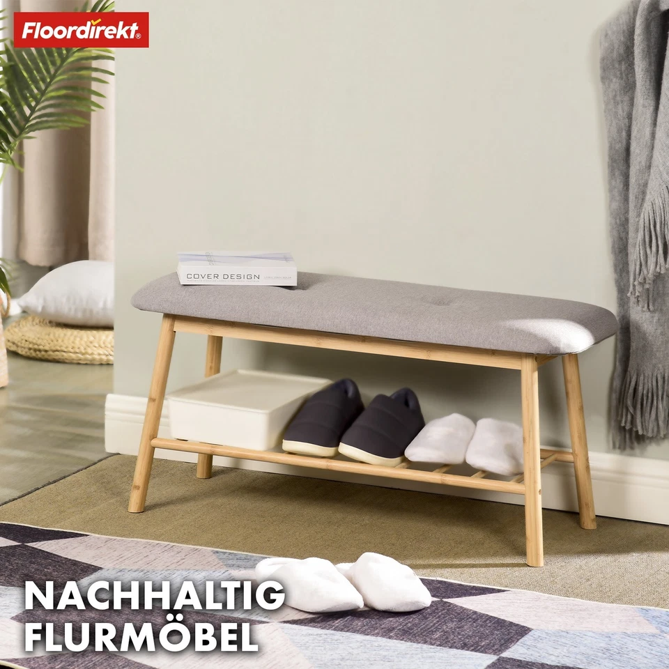 Bambus-Sitzbank Schuhregal Schuhorganizer Regal Bank Sitzfläche Kompakt Montana - Bild 4 von 4