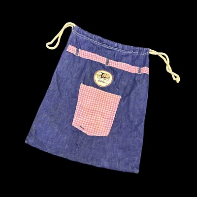 Vintage Dogpatch USA Drawstring Bag 1975 Souvenir Lil Abner Mammy Pappy Arkansas