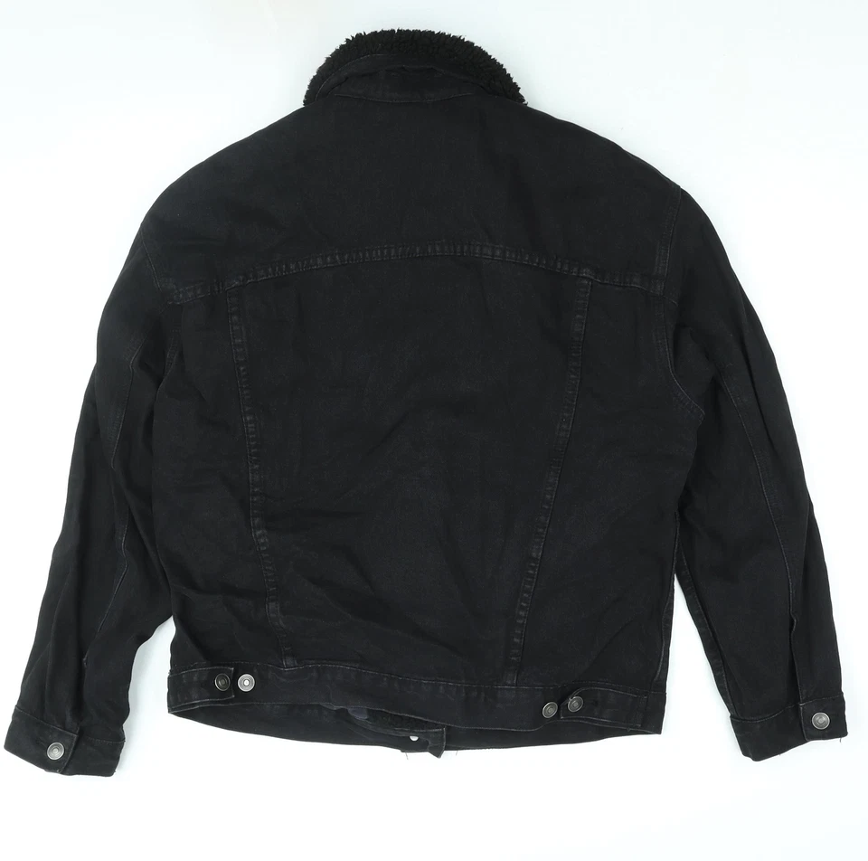 ASOS Womens Black Jacket Size 12 Button - Fleece Lined - Изображение 2 из 4