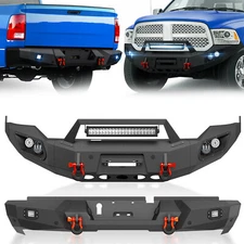 Front /Rear Bumper for 19-2024 Ram 1500 Classic & 13-2018 Dodge Ram 1500 Black