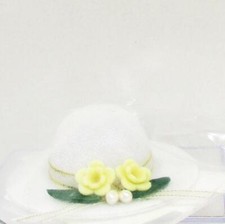 Lady's Hat White w Flowers IMCF1535W Minimum World DOLLHOUSE Miniature