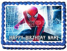 SPIDERMAN Edible Cake topper image party deco...