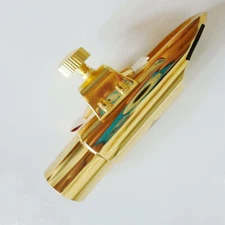 Excellent #5-9 Gold Tenor Saxophone Copper Mouthpiece w/ SLIDE Ligature USA