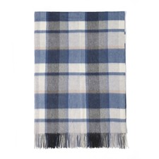 Organic Club Blue and Gray 100 Sheep Wool Throw Premium Quality Blanket 55x75"