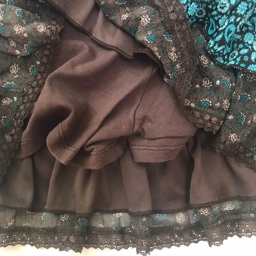 Limited Too Girls Skirt 12 Floral Ruffle Skirt Cottagecore Brown Lace Skort Fall - Picture 2 of 8