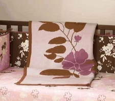 NWT CoCaLo Naturals Floral Sweater Knit Blanket Girl's Pink Organic Cotton RARE