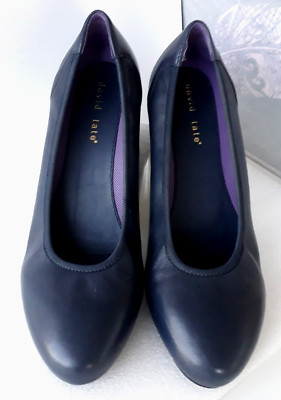 David Tate SIMONA ~ Pump Wo's Slip On Shoes ~ Size 10W ~ Blue Soft Leather ~ New