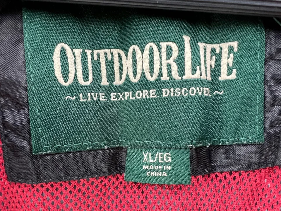 Outdoor Life Mens Black Full Zip Hooded Windbreaker Size XL - Image 4 of 4