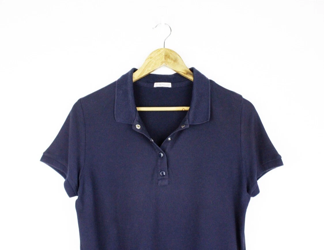 Womens Moncler Navy Logo Polo Shirt eBay
