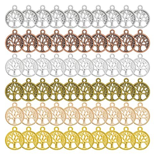 Skyzone Ciondolo albero della vita per la creazione di gioielli, 60 pezzi (C9l)