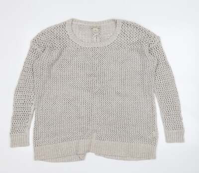 Lucky Brand Damen Pullover Beige Rundhals Baumwollmischung Größe XL