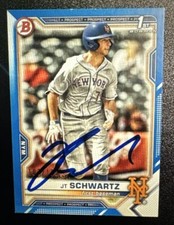 2021 1st Bowman Draft Blue #/150 JT Schwartz On Card Auto New York Mets #BD-61