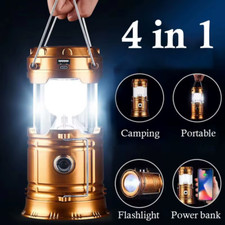 Rechargeable Solar Power LED Telescopic Flashlight Portable Emergency Camping