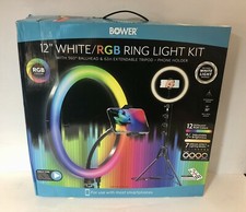 BOWER 12  White/RGB Ring Light Kit 360 Ballhead 62" Extendable Tripod All In One