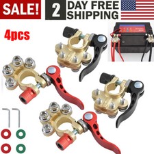 4PCS Car Battery Terminal Connectors Quick Release Disconnect Positive Negative