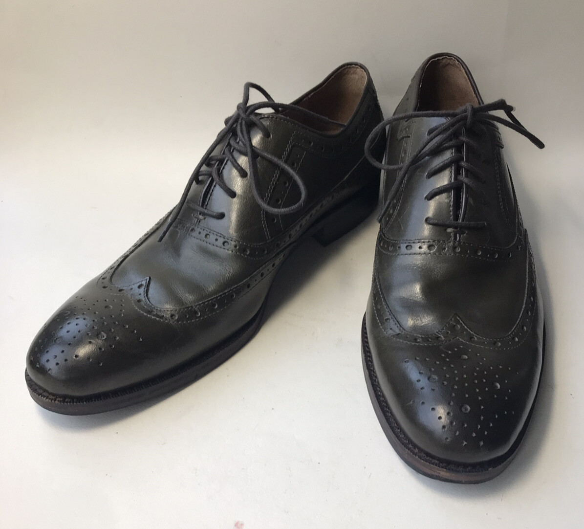 SAOLA scarpe uomo johnston & murphy grigio scuro verde pelle taglia 9 5 usate