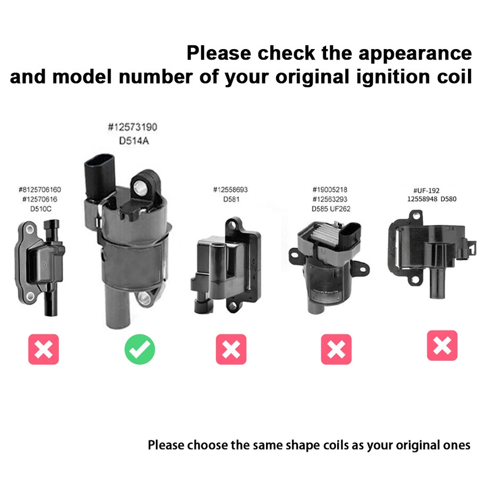 Pacote com 8 bobinas de ignição + vela de ignição + conjunto de fios para Chevy Silverado 1500 GMC Tahoe UF742 - Imagem 3 de 4