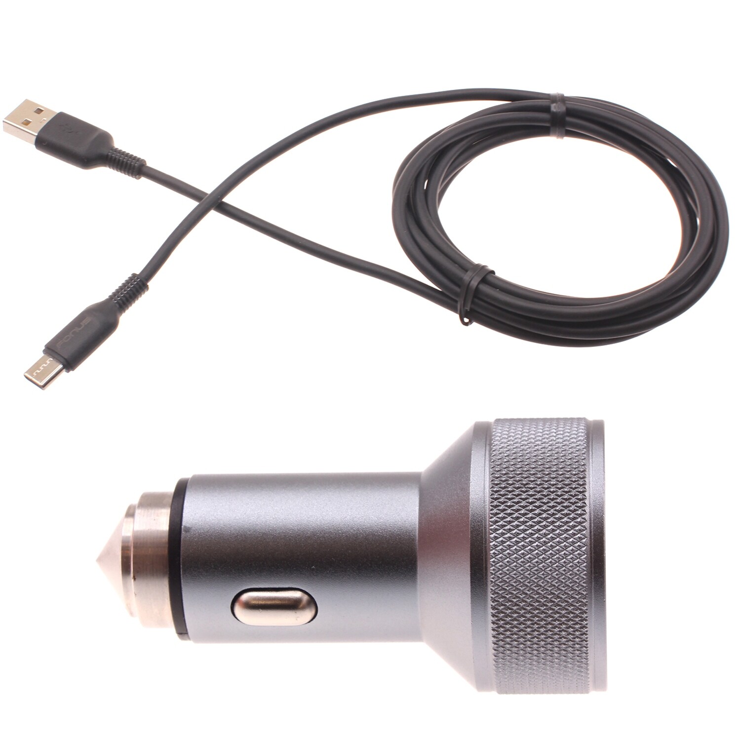 24W Fast 2-Port Car Charger with 6ft USB-C Cable for Samsung Galaxy Z Fold6 DC Power Adapter