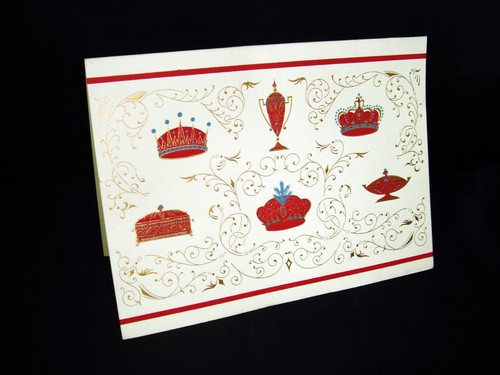 16 tarjetas vintage con sobres de papel de televisión de las coronas reales de Navidad Allen - Imagen 6 de 6