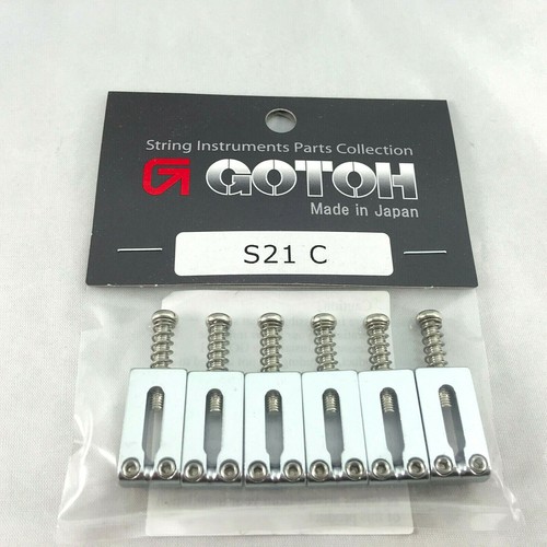 Gotoh S21C Steel 10.5mm Tremolo/Bridge Replacement Saddles Chrome - Set of 6 - Picture 3 of 4