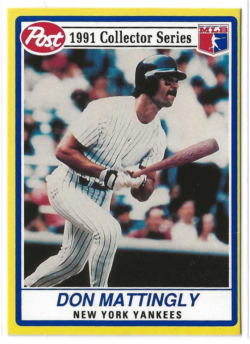 Don Mattingly #29 Baseball Cards 1991 Post Cereal trading card — raw and PSA graded price guide