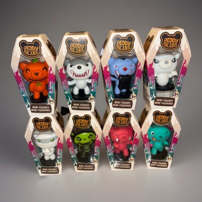 Deddy Bears 3” Mini Figures (Lot of 8) Squash Bones Vambear Mummy