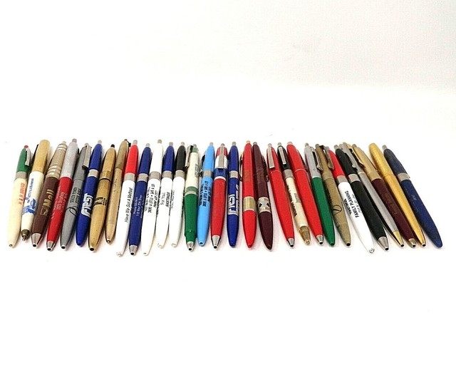 Vintage Advertising Ballpoint Pens (30) Lot Assorted Ballpoint Pens