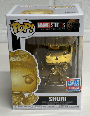 Figurine Funko Pop! Marvel Shuri Gold Chrome - Édition Limitée Marvel Studios 10 Years, Vinyle, Collection